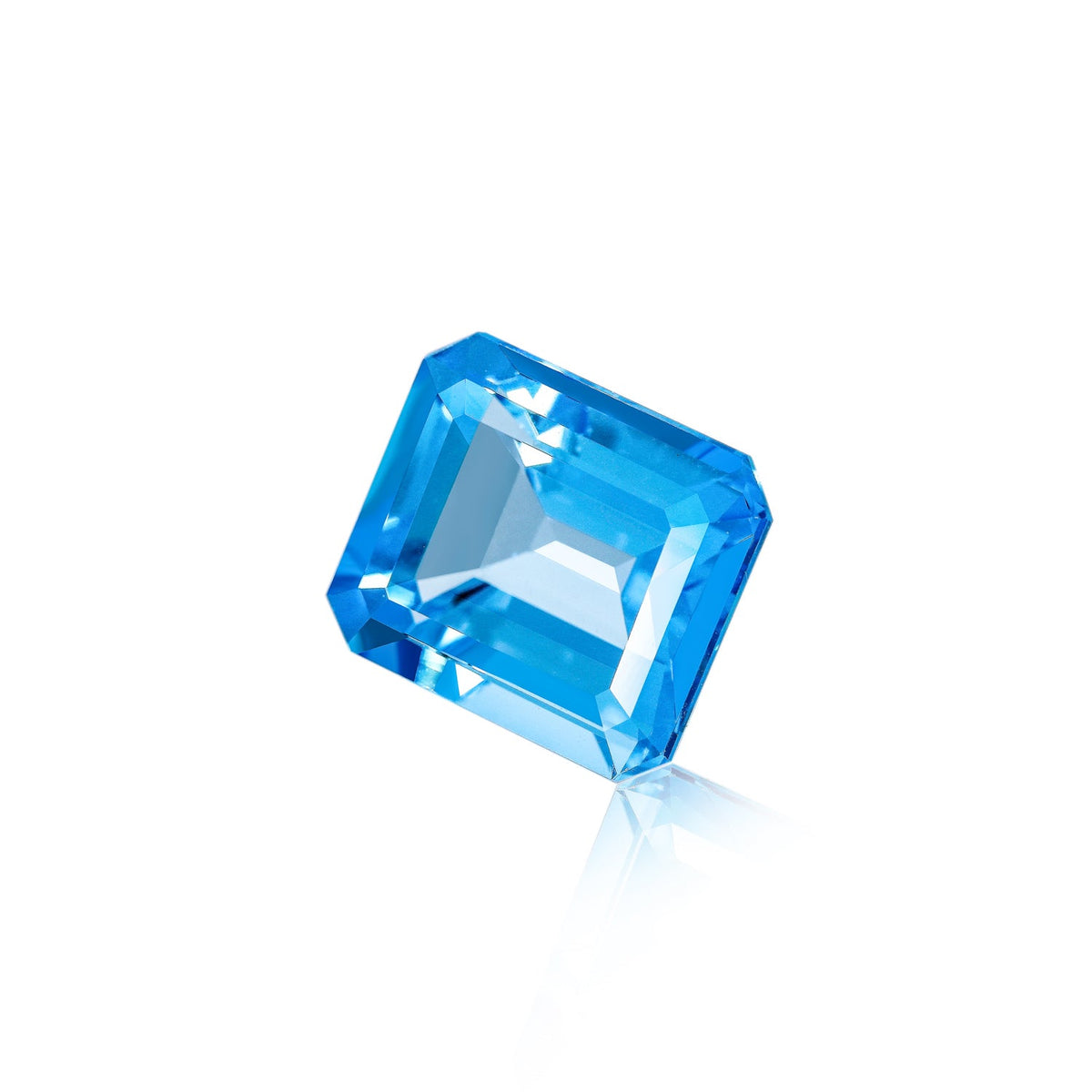 14X12MM Octagon Cut Swiss Blue Topaz - Stock Unlimited Side View